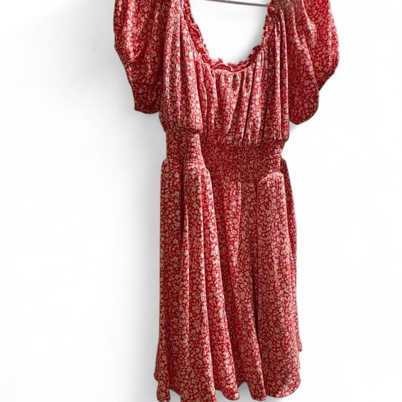 torrid Dresses & Skirts - torrid Red Floral Puff-Sleeve Midi romper :)